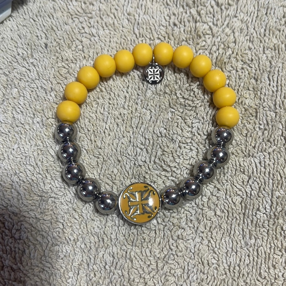 Rustic Cuff Melanie Yellow & Silver Bracelet